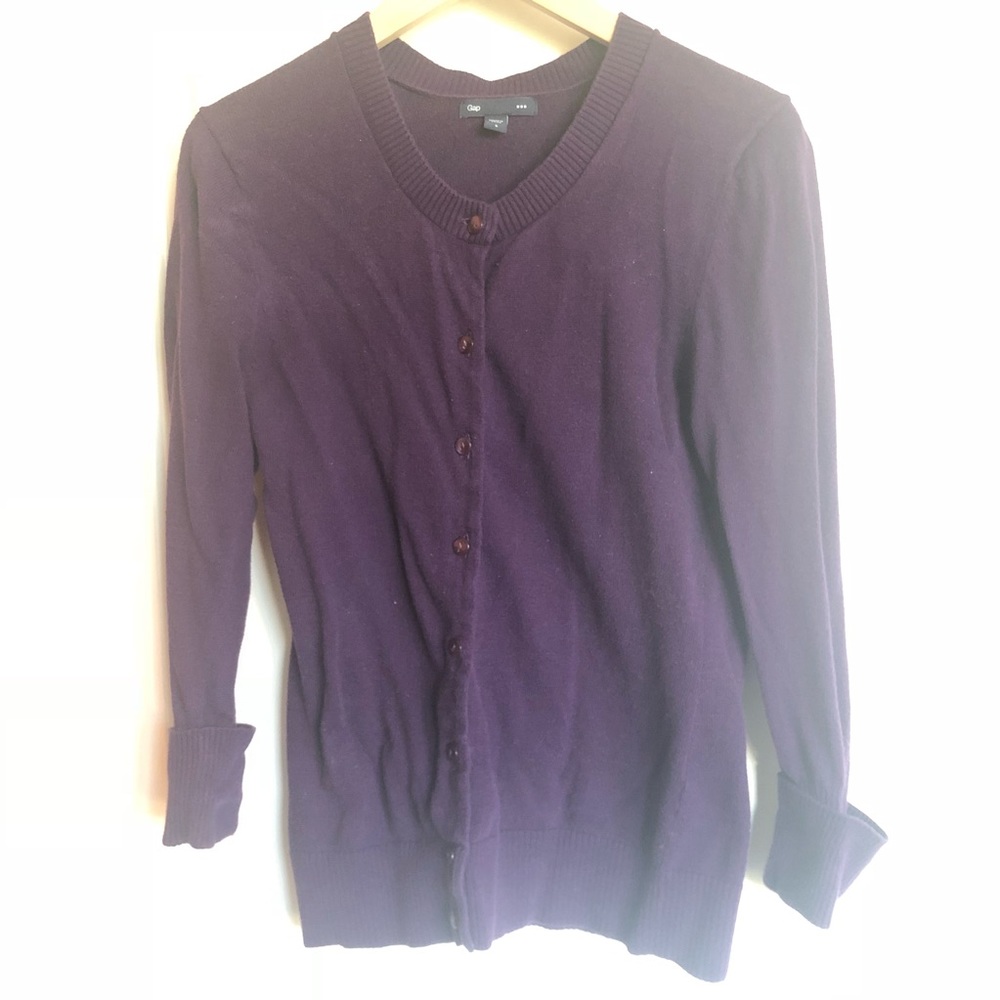Gap 3/4 length purple cardigan